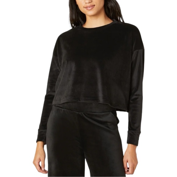 NWT BEYOND YOGA Brushed Up Pullover Sweatshirt in Black. Size XLarge - Picture 1 of 9